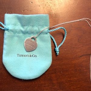 Tiffany & Co. 925 Sterling Heart Pendant w/ Chain
